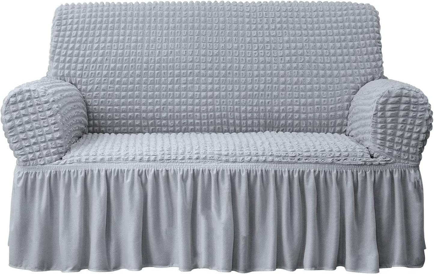 NICEEC Loveseat Slipcover Grey Couch Cover for Easy Fitting