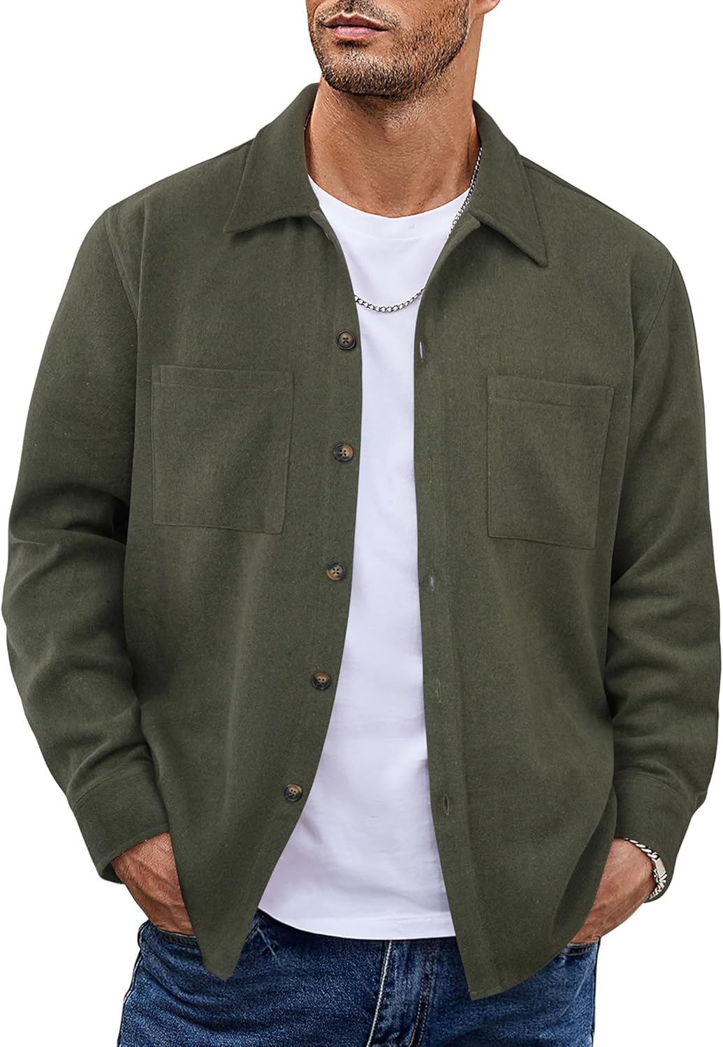 COOFANDY Men's Flannel Shirt Jacket for Stylish Comfort