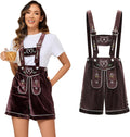 Populus Women Oktoberfest Lederhosen Outfit - Classic Brown Costume