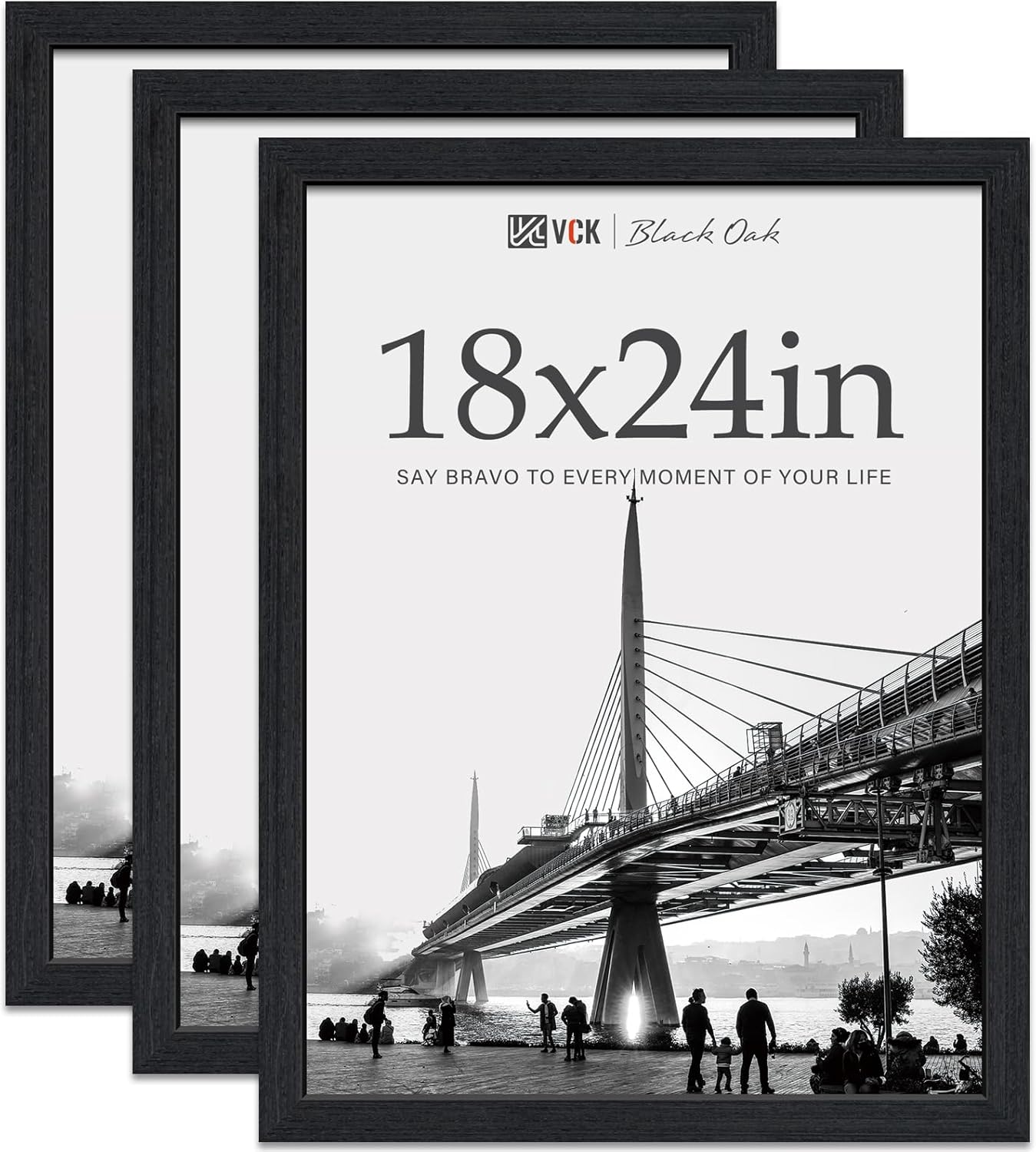 VCK 18x24 Poster Frame Black Oak - Elegant Solid Wood Frames