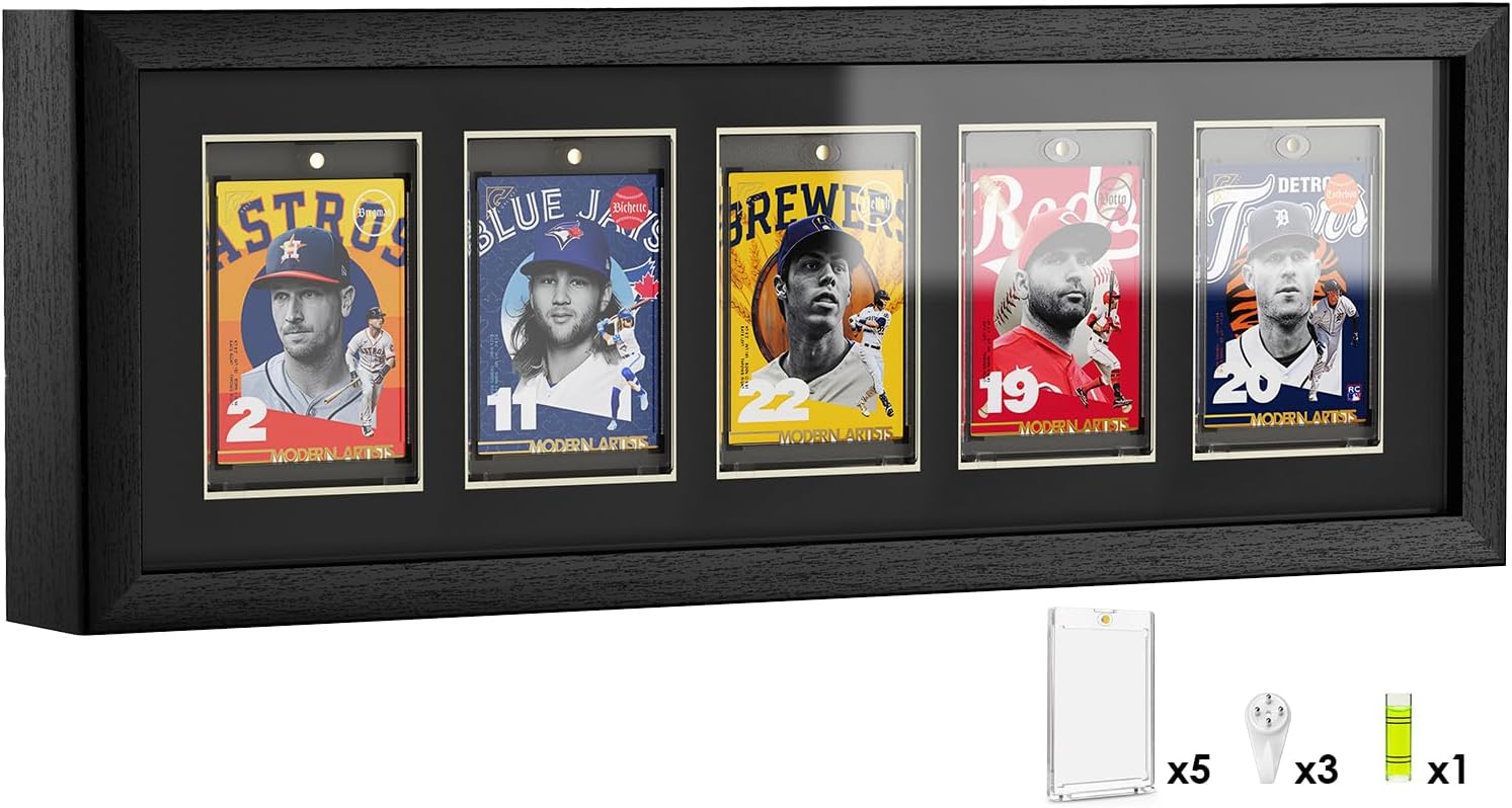 Baseball Card Display Case for 5 Standard Cards with UV Protection