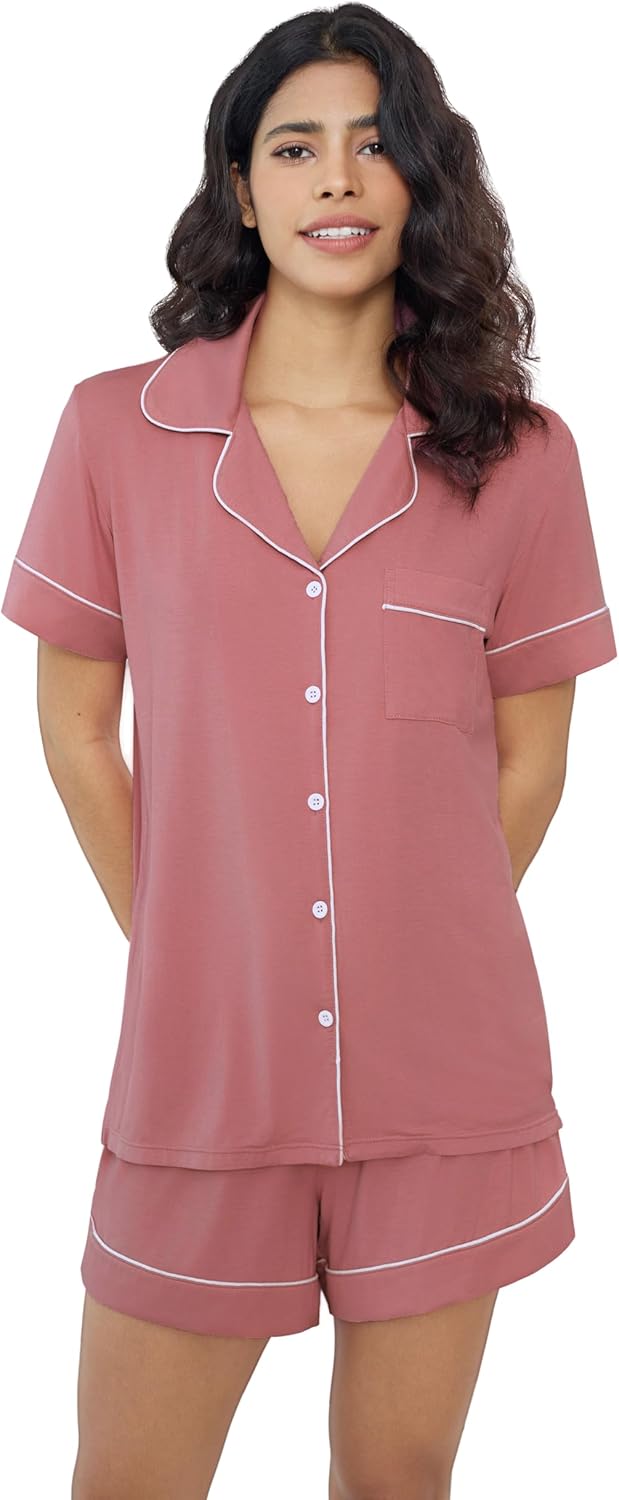 Joyaria Womens Cooling Bamboo Viscose Pajamas for Summer Comfort