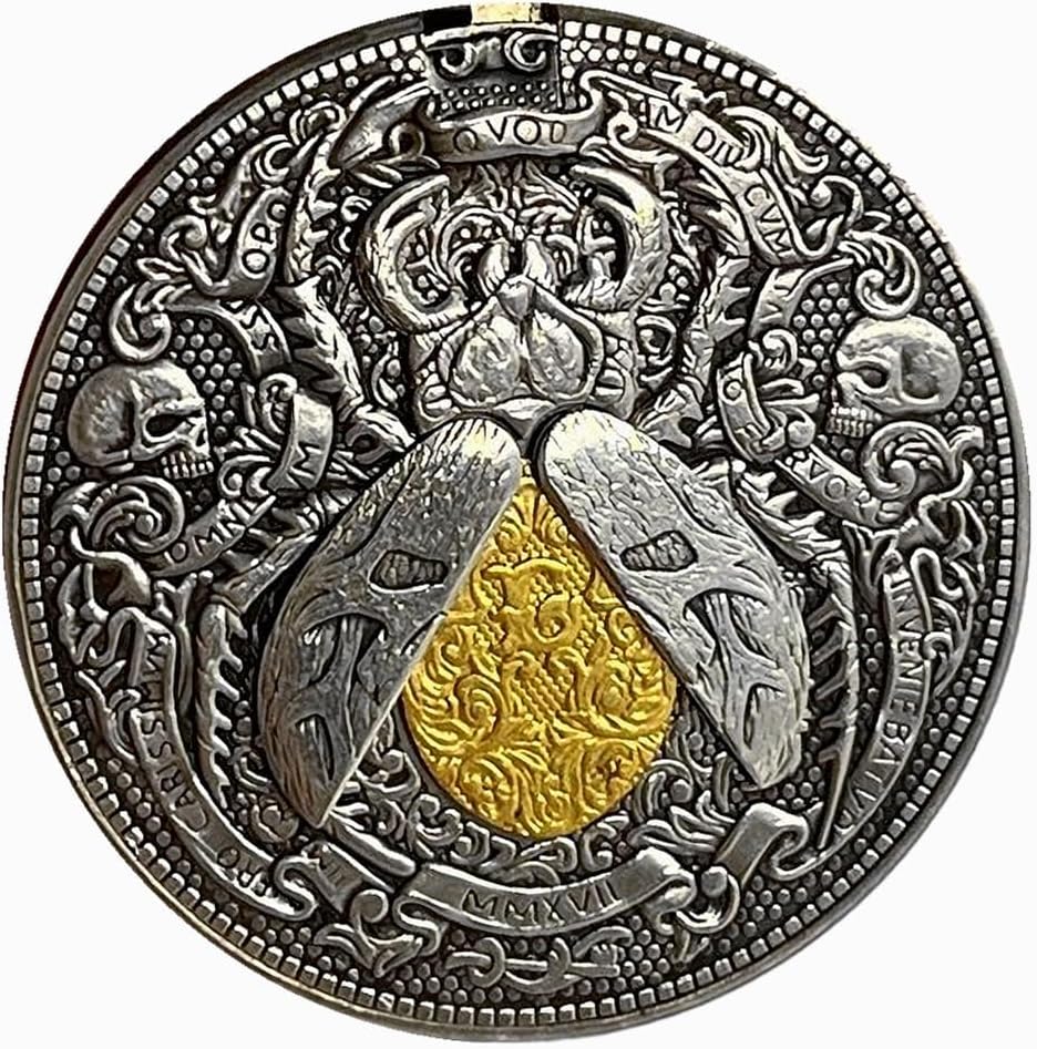 Movable Mechanism Coin Gold Scarab Egypt Vintage Hobo Nickel