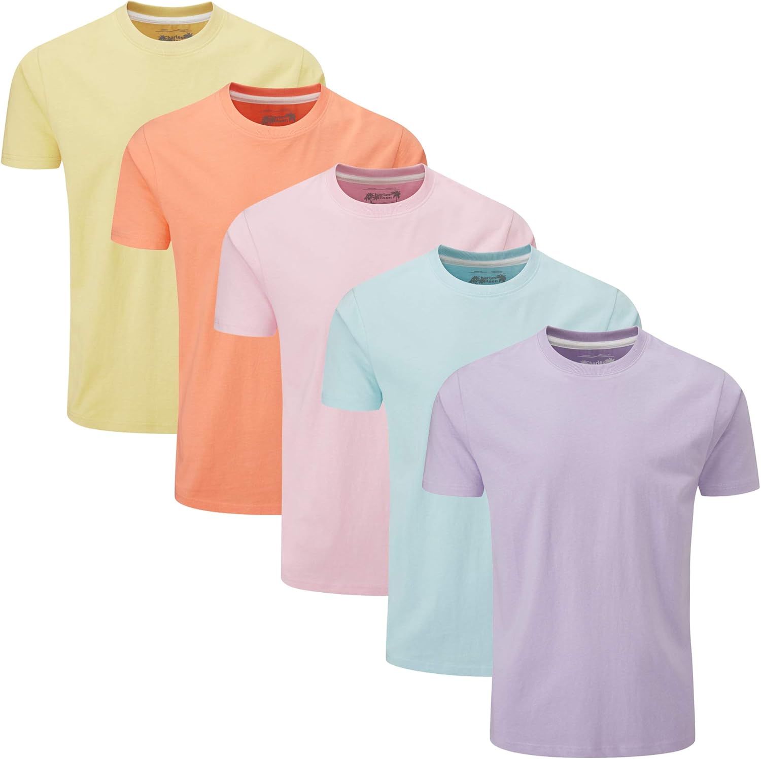 Charles Wilson Men's 5 Pack Crew Neck T-Shirt for Comfort