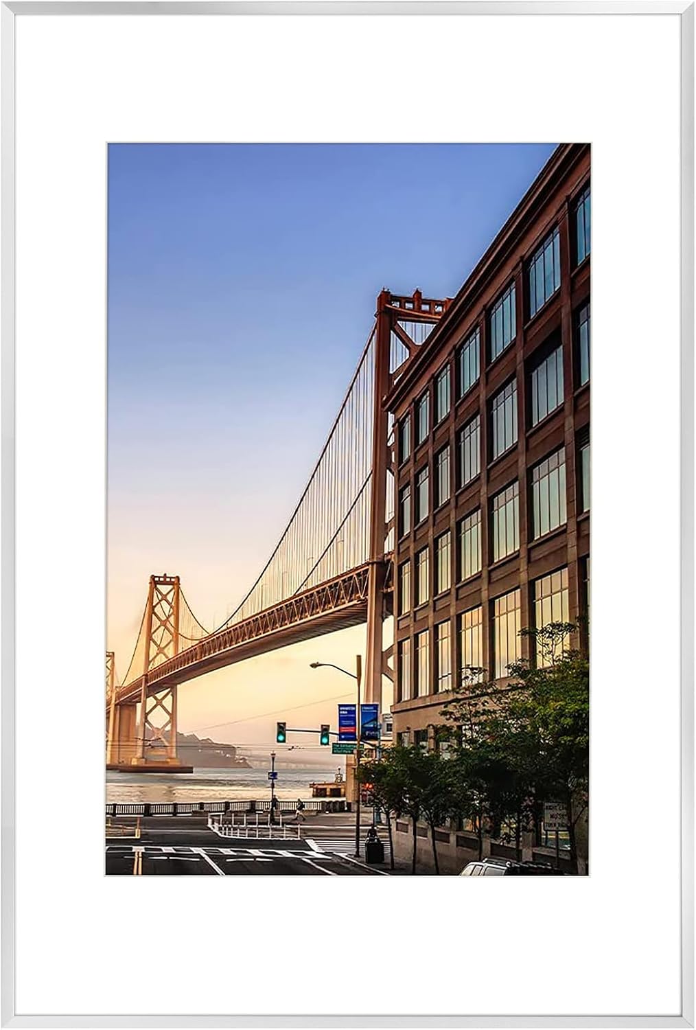 16x24 Aluminum Picture Frame with Removable Mat for Photos