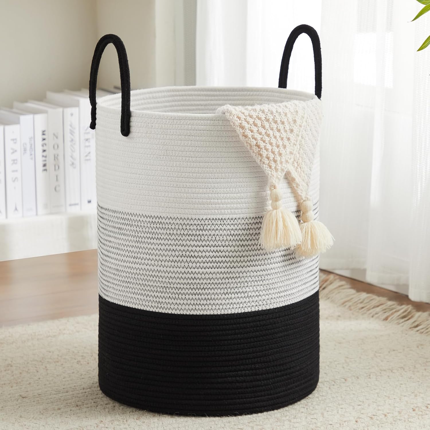 Eco-friendly Cotton Rope Laundry Hamper for Stylish Storage