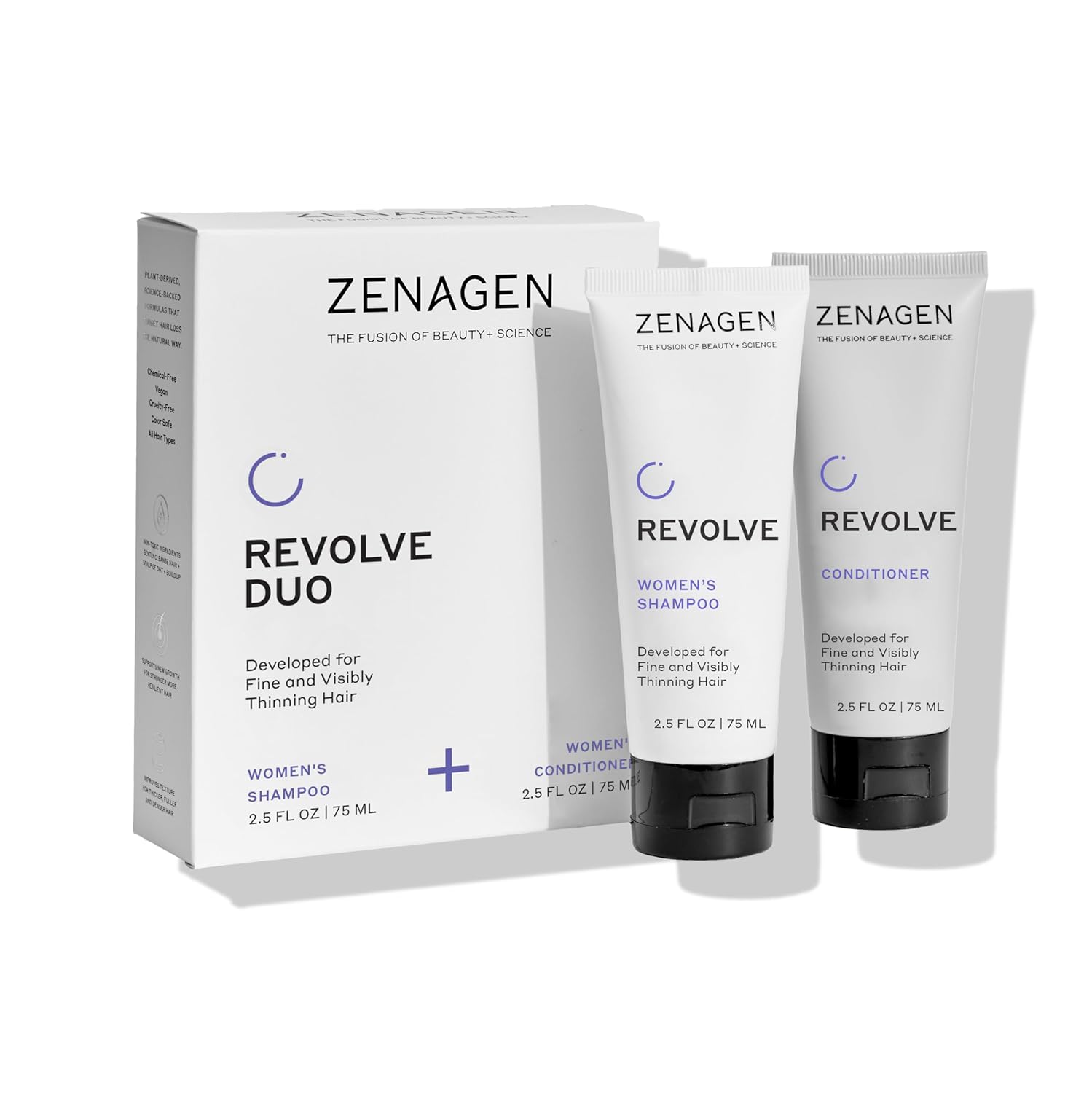 ZENAGEN Revolve Women's Travel Kit for Fine Thin Hair Care