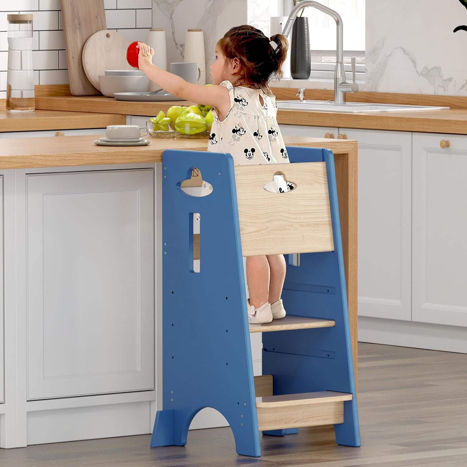 COSYLAND Toddler Standing Tower - Adjustable Height Kitchen Stool
