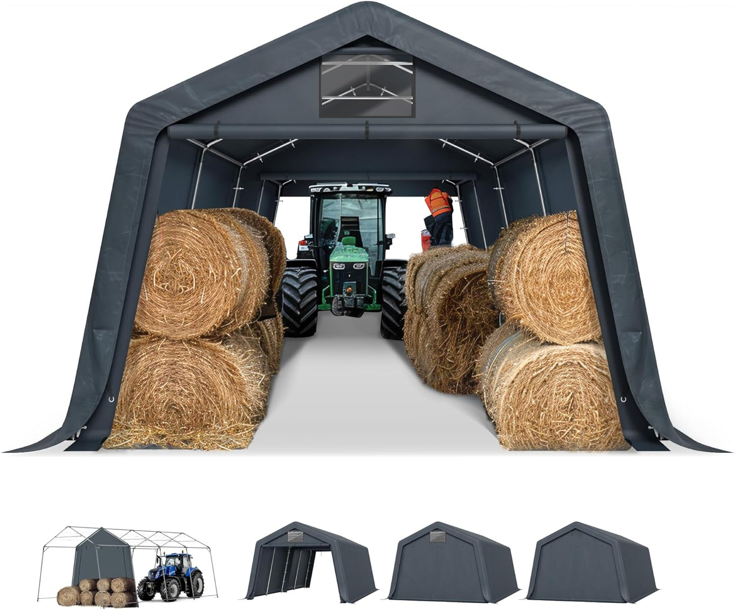 PHI VILLA 13ftX22ft Outdoor Portable Storage Shelter Garage