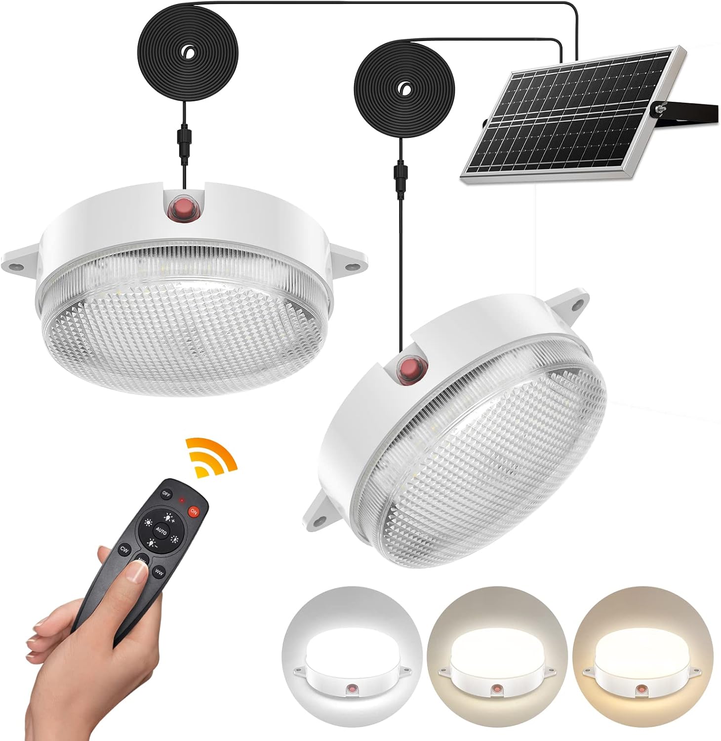 Solar Ceiling Lights 2 Pack for Indoor and Outdoor Use