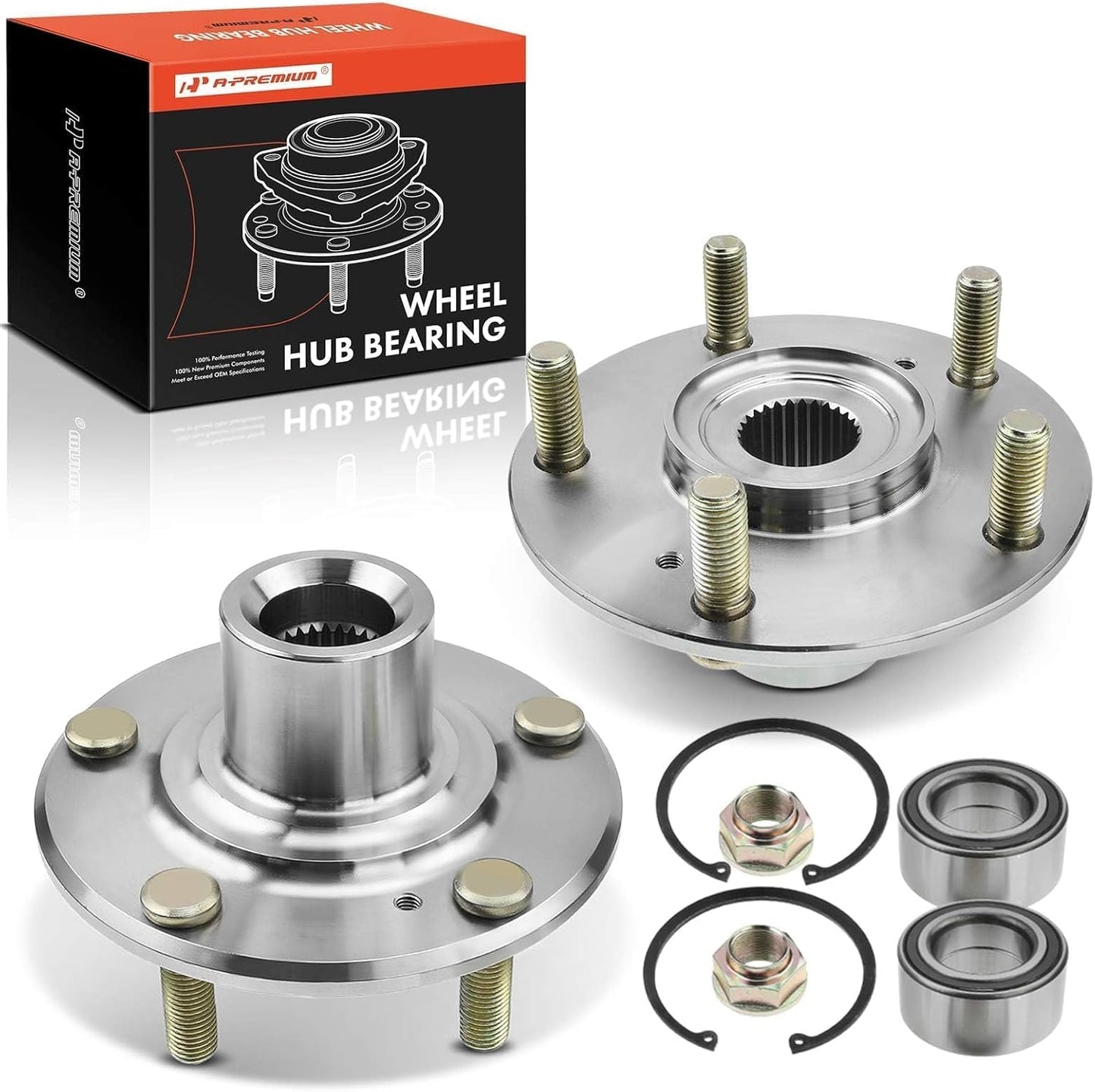 A-Premium Front Wheel Bearing and Hub Kit for Honda and Acura