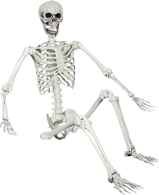 5.4ft Halloween Posable Skeleton for Realistic Decor and Fun