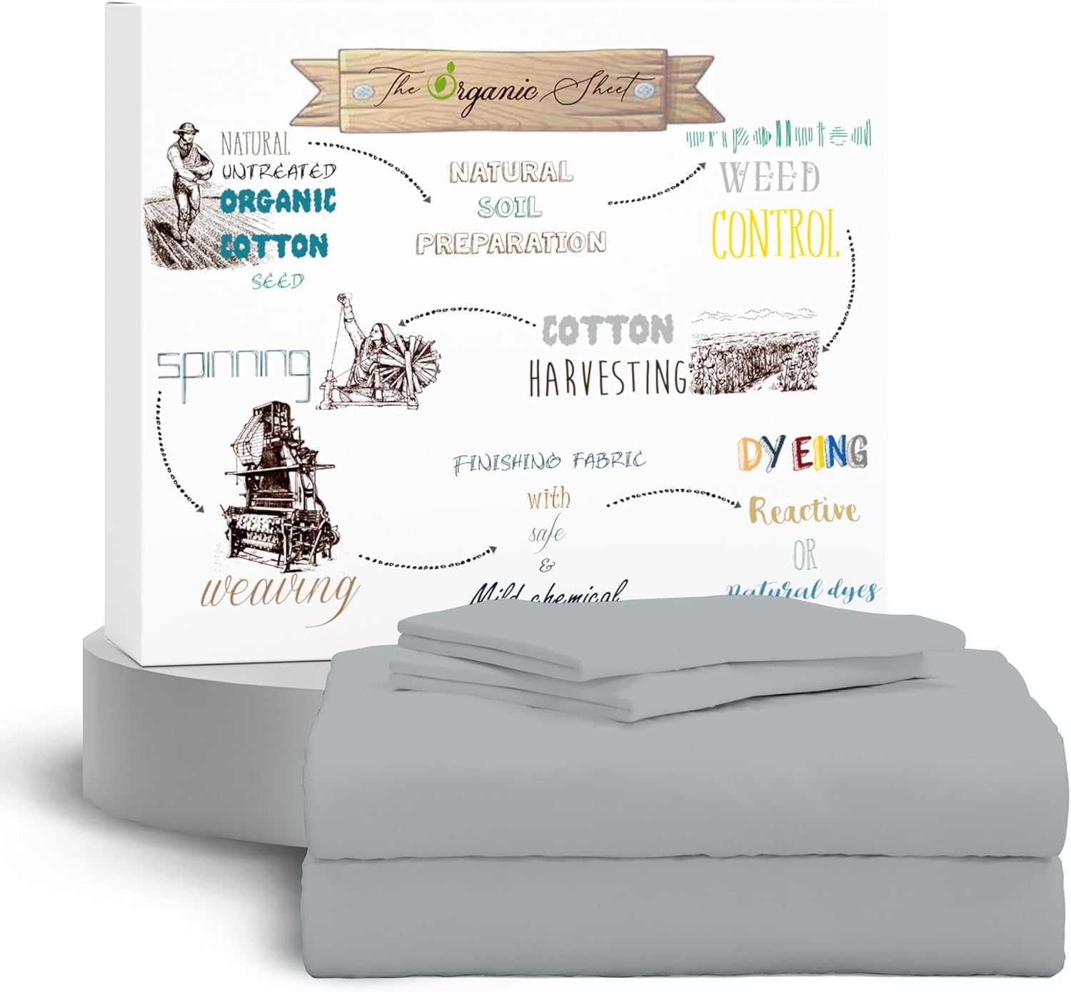 100% Organic Cotton Queen Sheet Set for Cool, Crisp Comfort