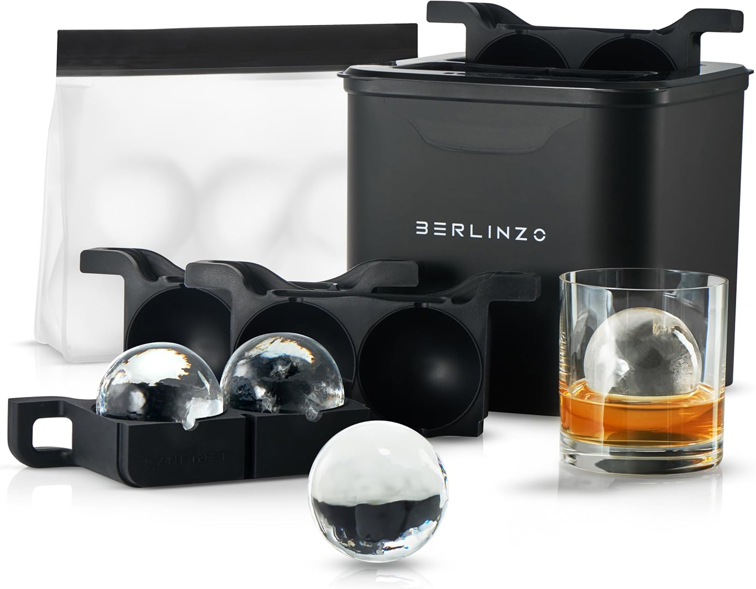 Berlinzo Premium Clear Ice Cube Maker for Perfect Drinks
