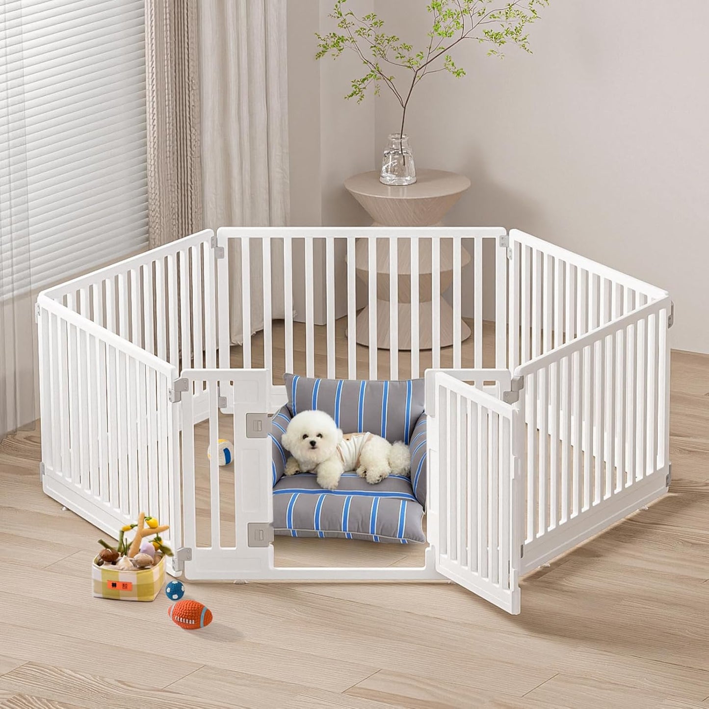 Pet Playpen Foldable Gate for Dogs - Heavy Plastic Puppy Pen