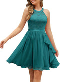 Wedtrend Women's Bridesmaid Halter Ruffle A Line Short (Style SVZ9)