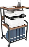 Printer Stand 3-Tier Rolling Cart - Heavy-Duty Storage for Office