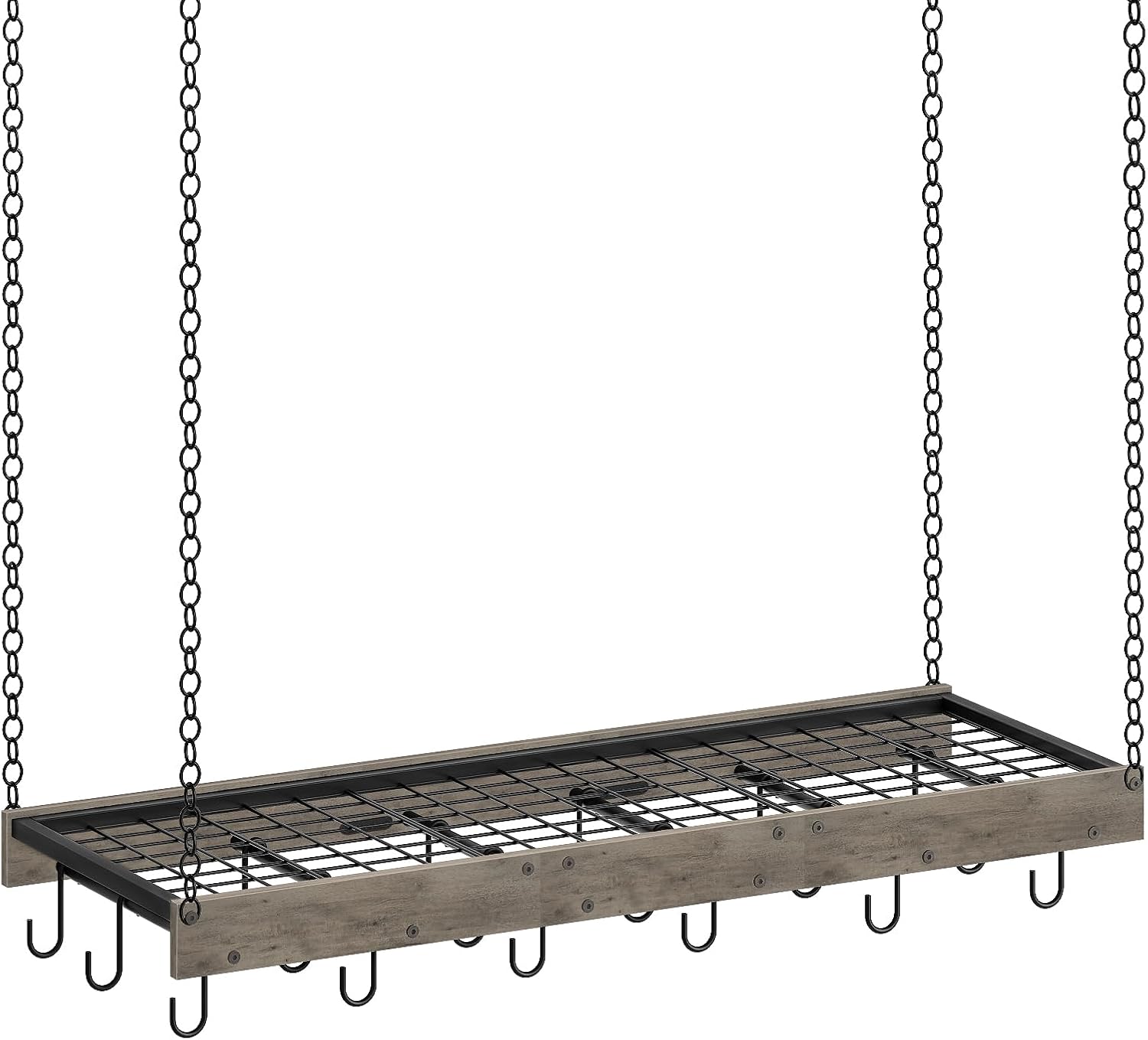 Hanging Pot Rack for Kitchen with 18 Hooks and Stylish Design