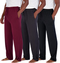 Mens 3-Pack Pajama Pants - Soft Stretch Lounge Bottoms (Big & Tall)