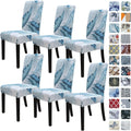 SPRINGRICO Chair Covers for Dining Room 6 Pack - Stretch Fit Refresh