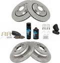 TRQ Front and Rear Brake Pad & Rotor Kit Compatible with Honda Pilot