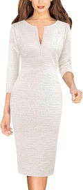 Womens Slim Zipper Up Bodycon Pencil Sheath Dress - Flattering Office