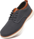 Wide Men's Casual Dress Oxfords - Breathable Mesh PU Comfort