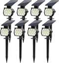 Solar Spot Lights Outdoor Waterproof IP67, 8 Pack - Bright Adjustable