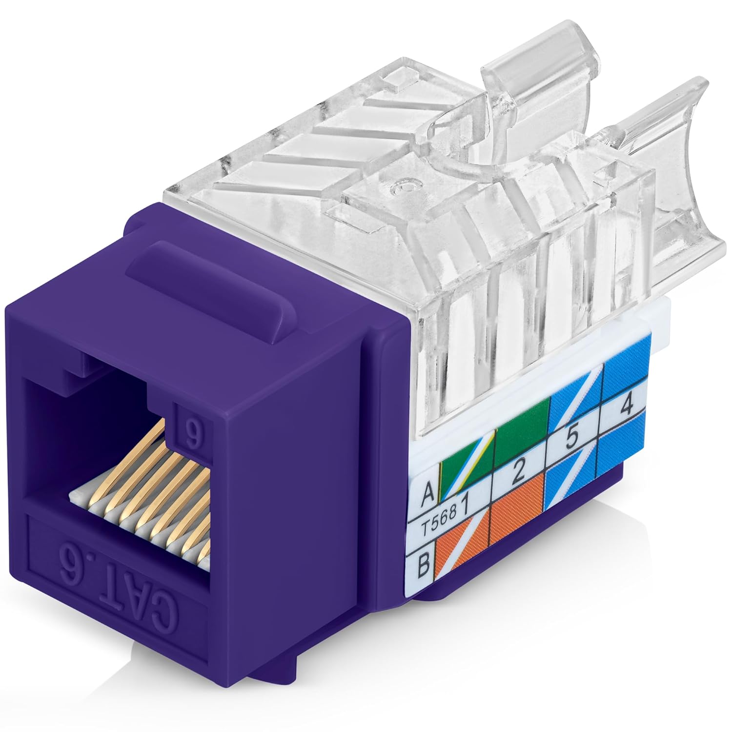 Everest 45 Angled RJ45 Cat6 Keystone Jacks for Easy Wiring