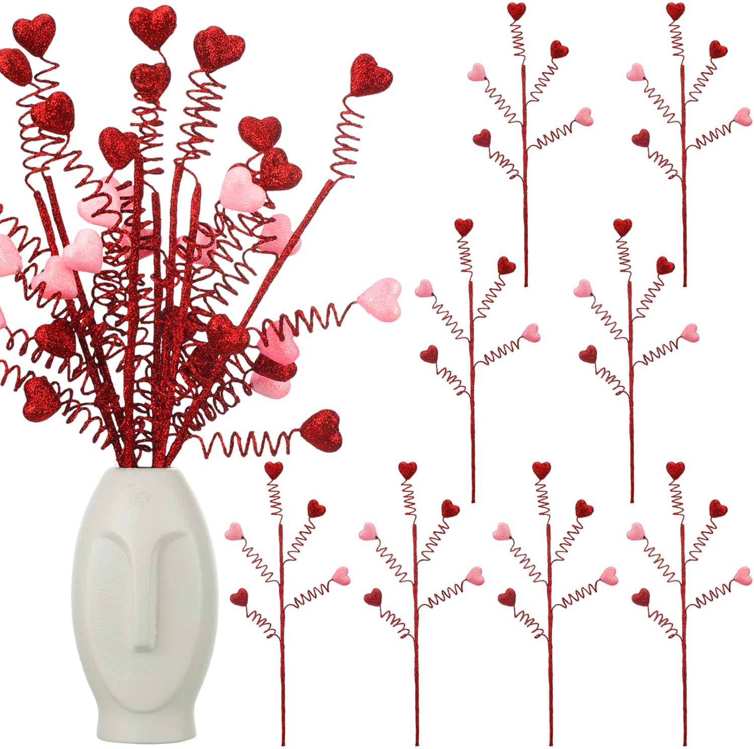 Valentine's Day Floral Heart Picks - Romantic Decor