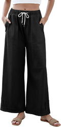 Athlisan Womens Baggy Wide Leg Palazzo Pants - Casual Lounge Comfort