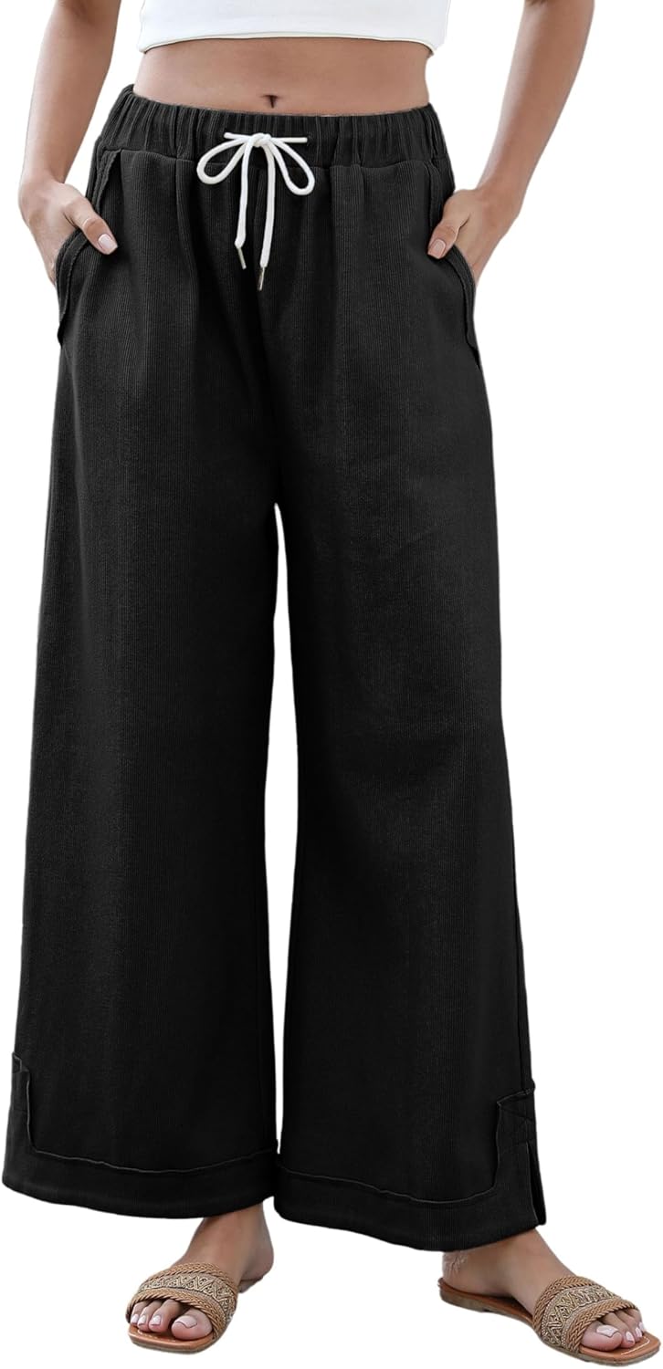 Athlisan Womens Baggy Wide Leg Palazzo Pants for Casual Style