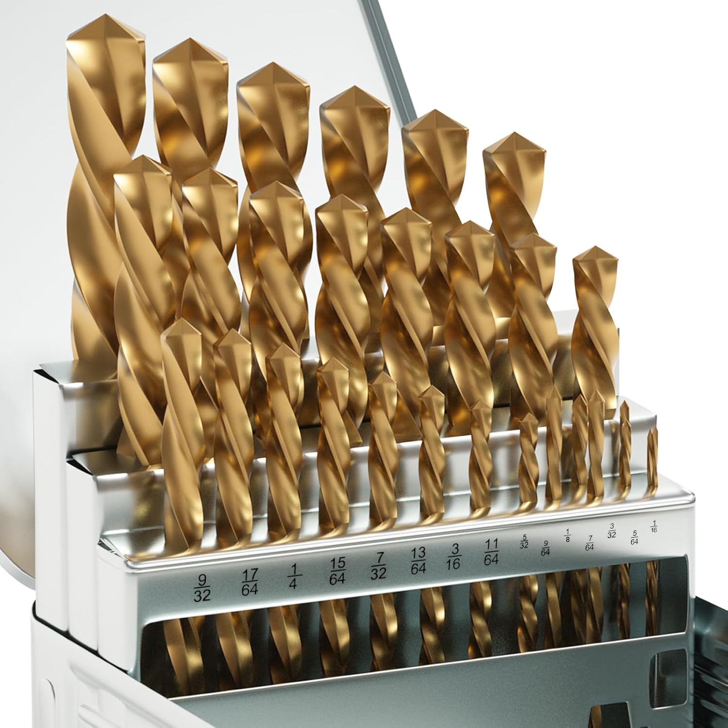 Cobalt Left Hand Drill Bit Set for Metal, Wood, and Plastic