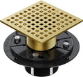 Brushed Gold Shower Drain 4-1/4 in Square - Fast No-Clog Drain