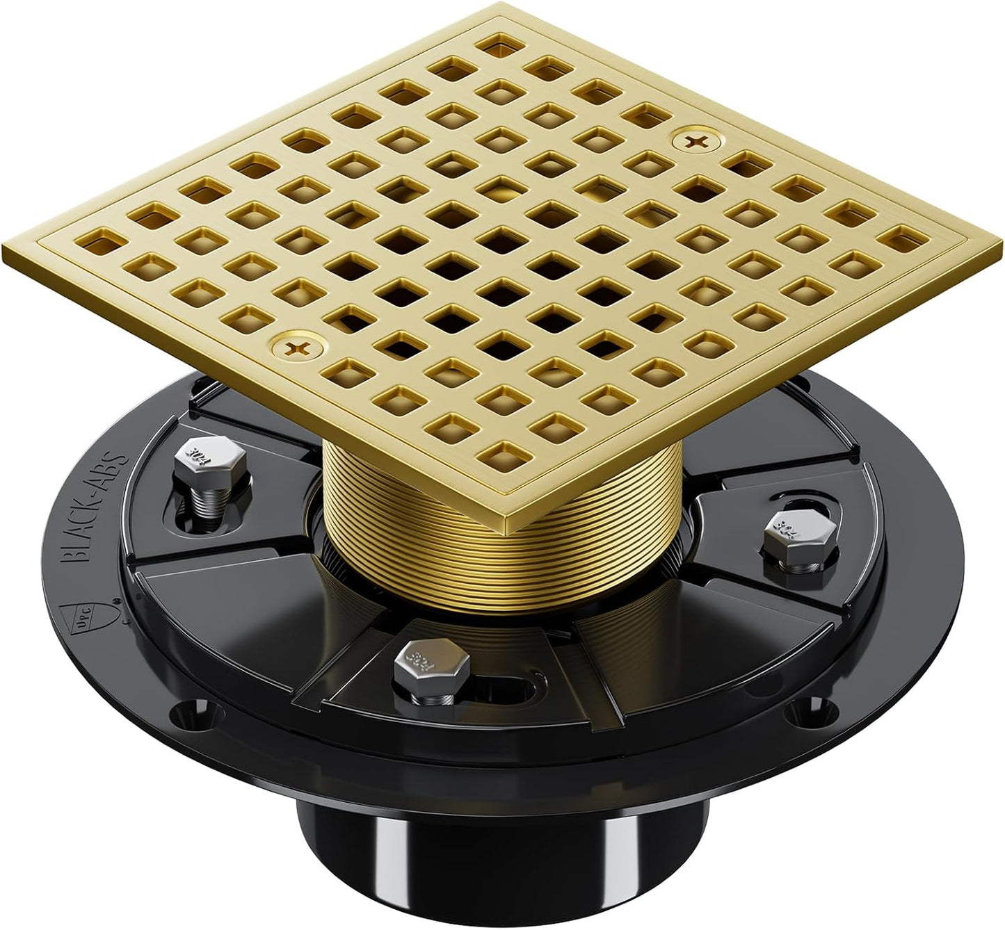 Brushed Gold Shower Drain 4-1/4 Inch for Fast Drainage & No Clog