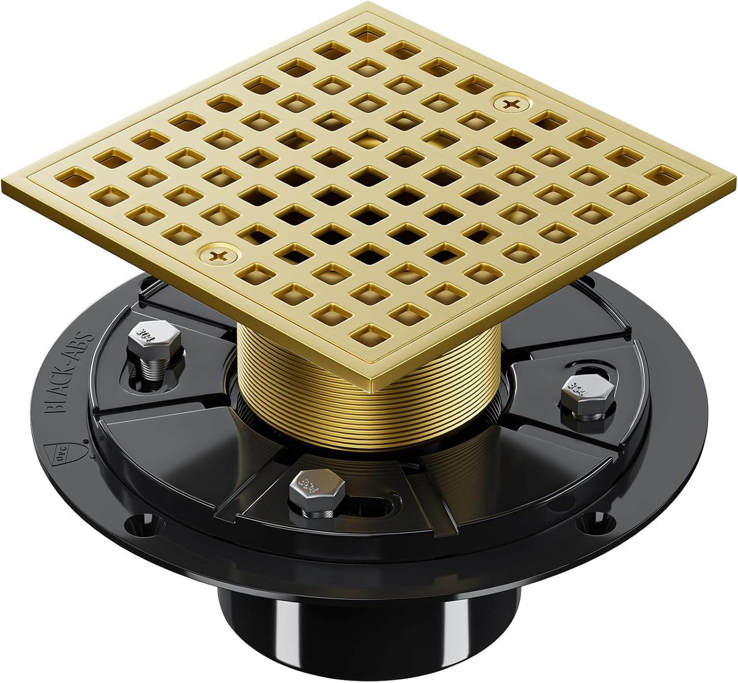 Brushed Gold Shower Drain 4-1/4 Inch for Fast Drainage & No Clog