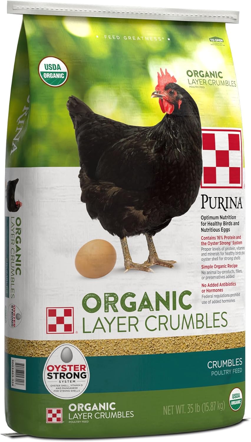 Purina Organic Layer Hen Feed Crumbles for Healthy Chickens
