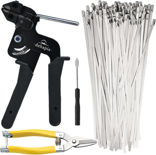 Heavy Duty Stainless Steel Zip Ties with Zip Tie Gun Tool Kit