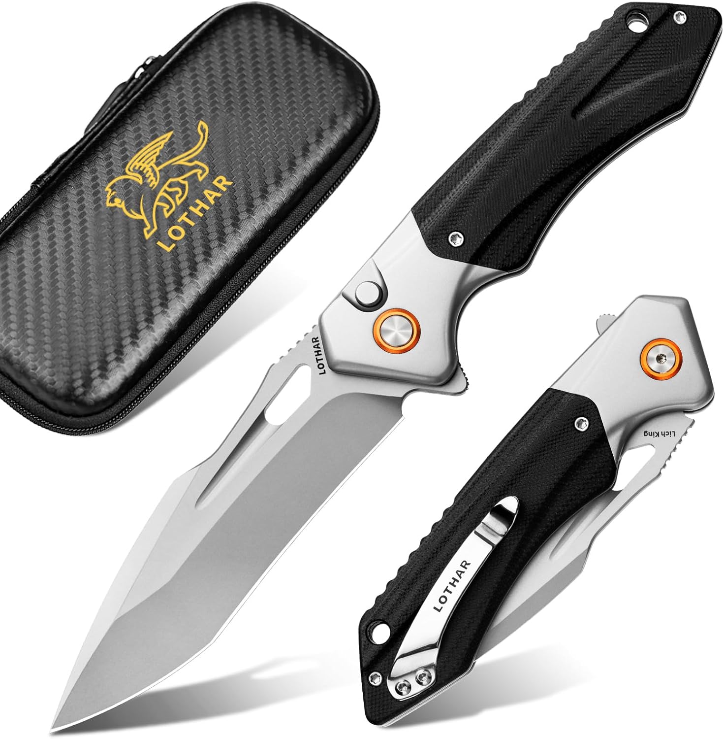LOTHAR Pocket Knife for Men with 14C28N Steel and G10 Handle