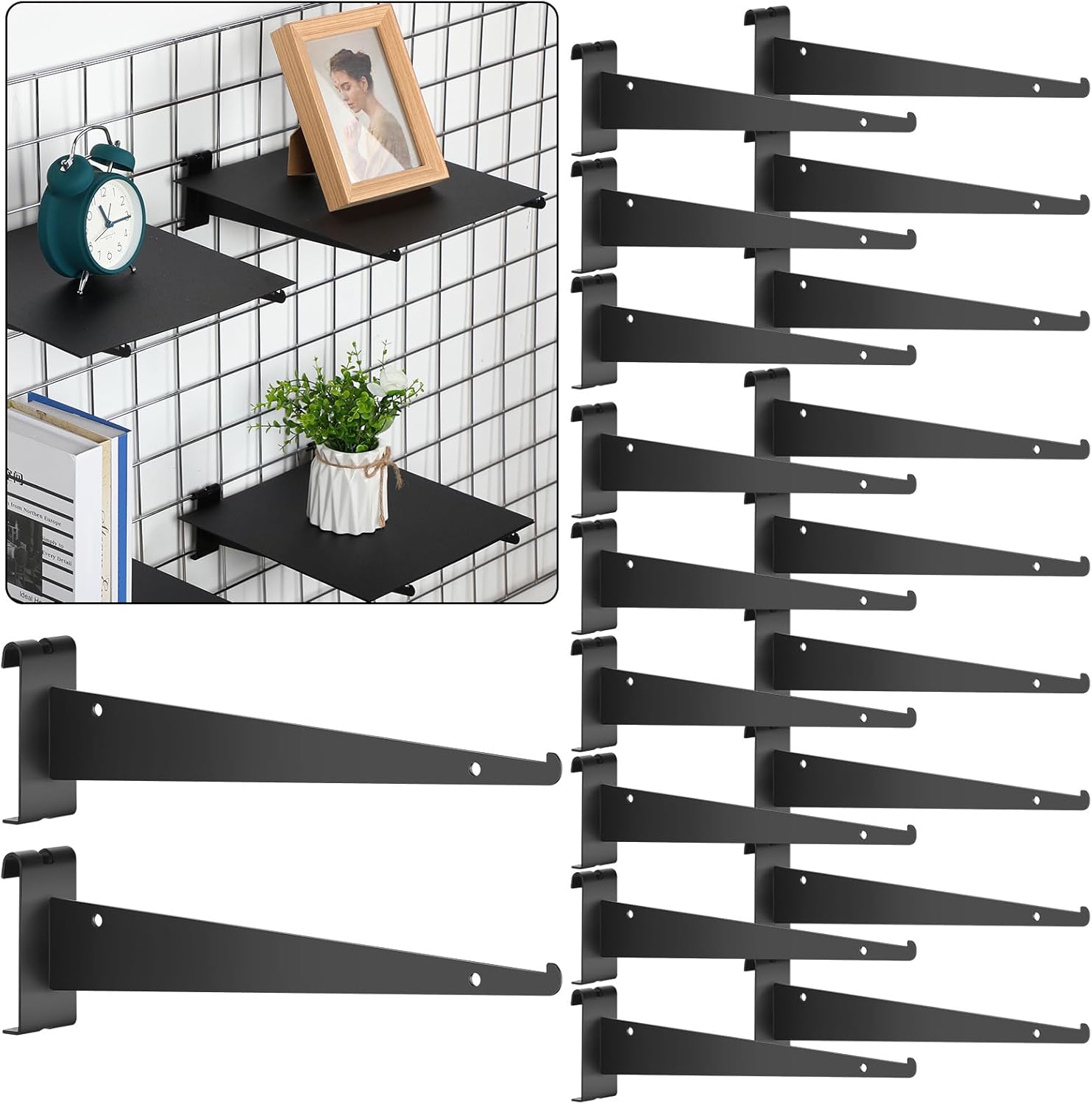 20 Pcs 12 in Gridwall Knife Shelf Bracket for Home and Business