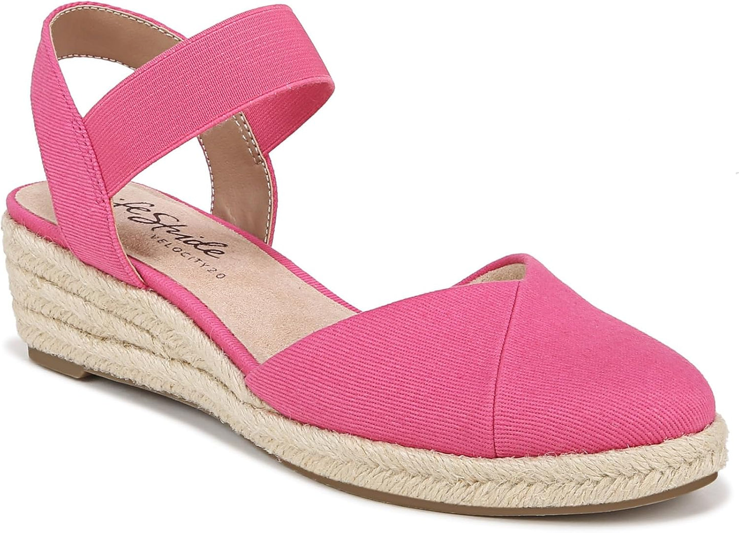 LifeStride Women's Kimmie Wedge Espadrilles Sandal for Comfort