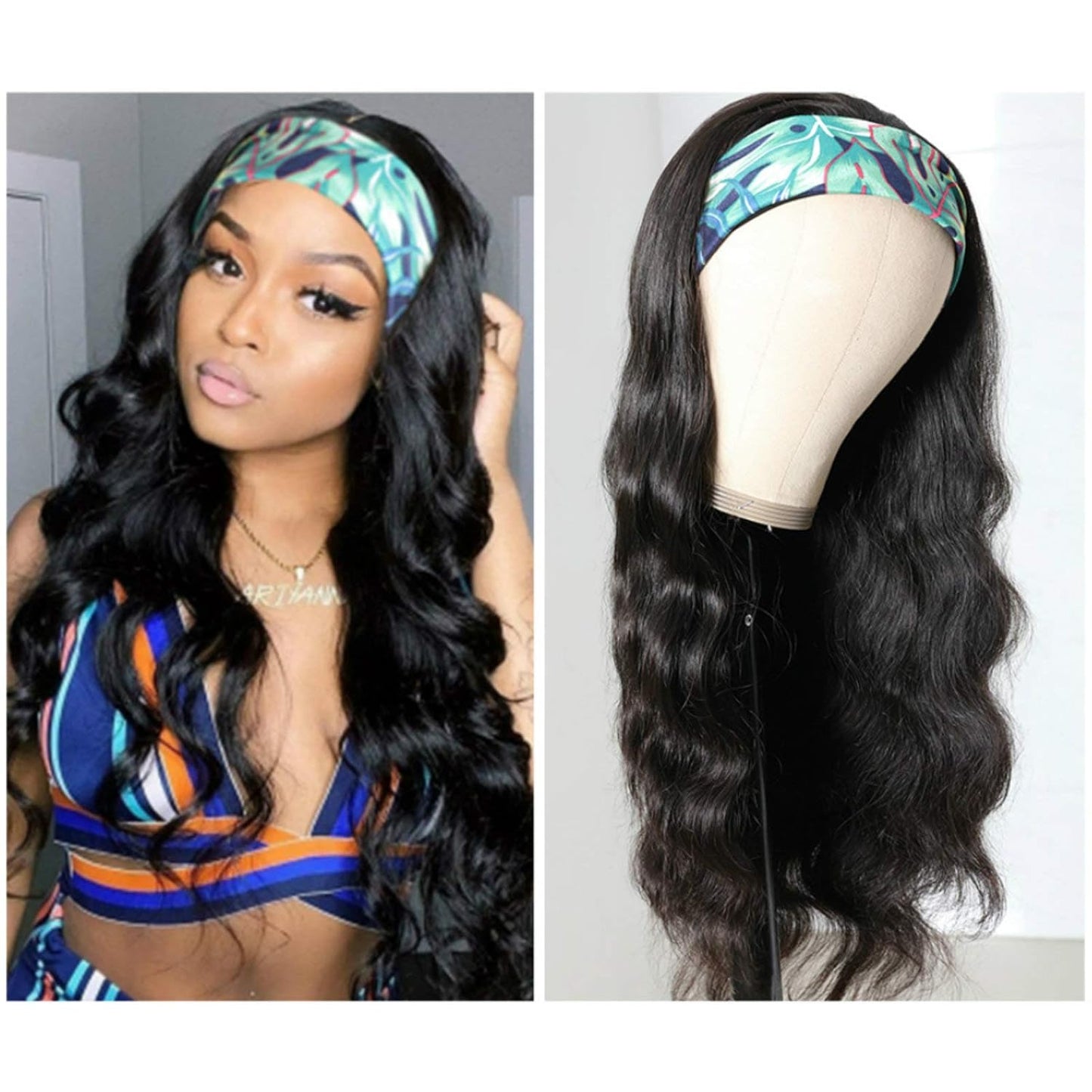 Body Wave Headband Wig Human Hair for Black Women - 20 in