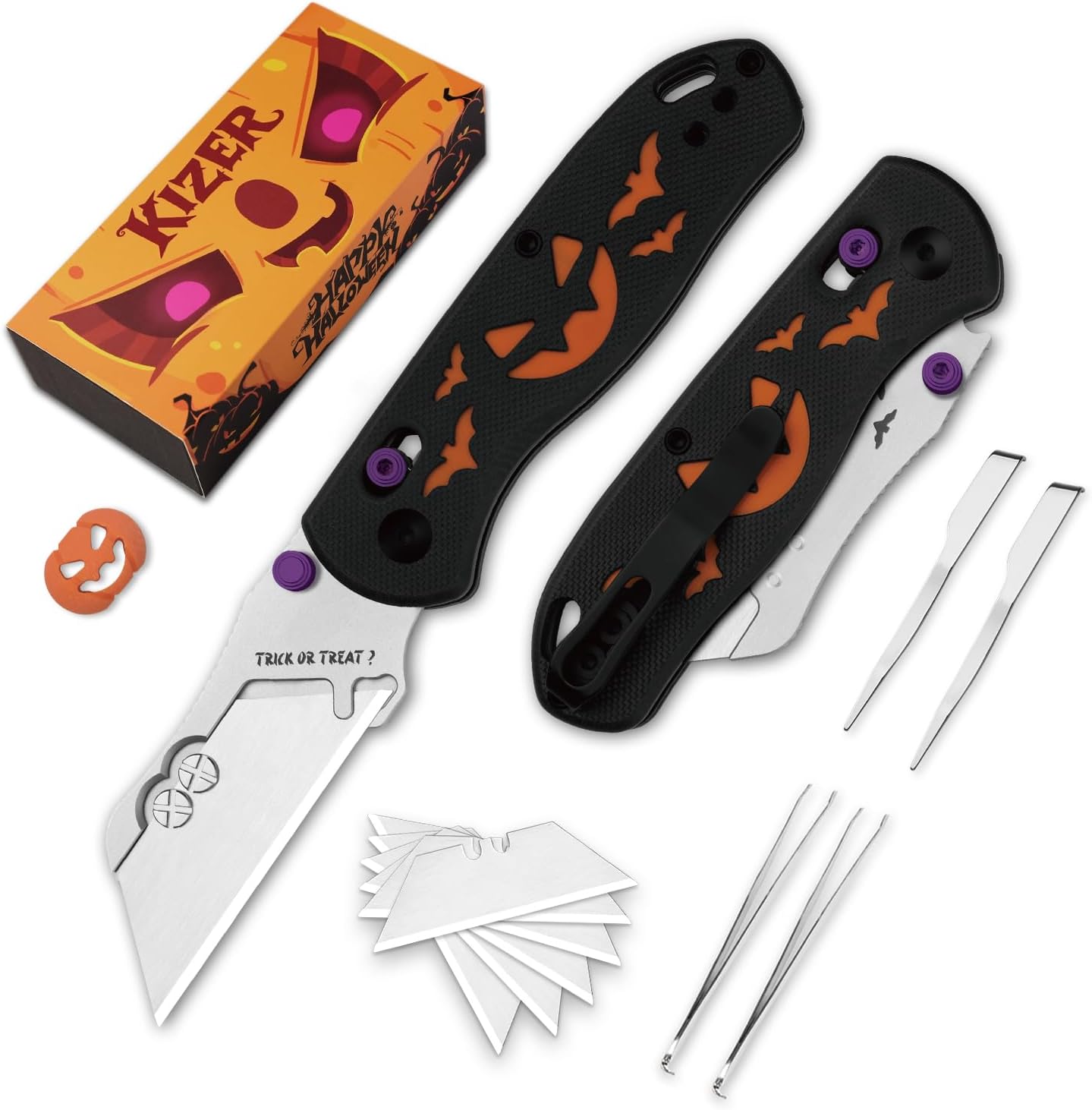 Kizer Uti Bear Folding Utility Knife with G10 Handle