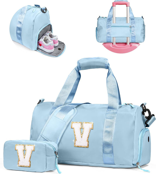 Personalized Gym Bag for Girls with Shoe Compartment Gift Set