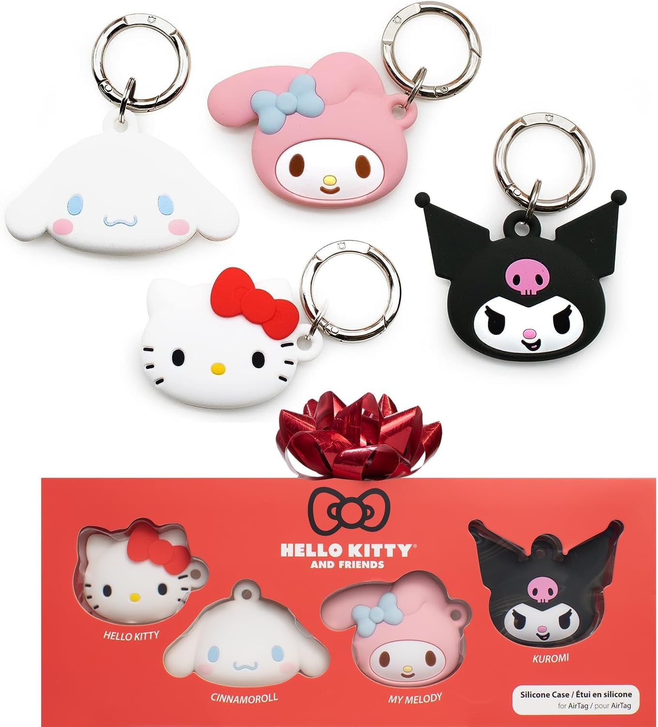 iFace Sanrio Friends Silicone Protective Cover for AirTag Devices