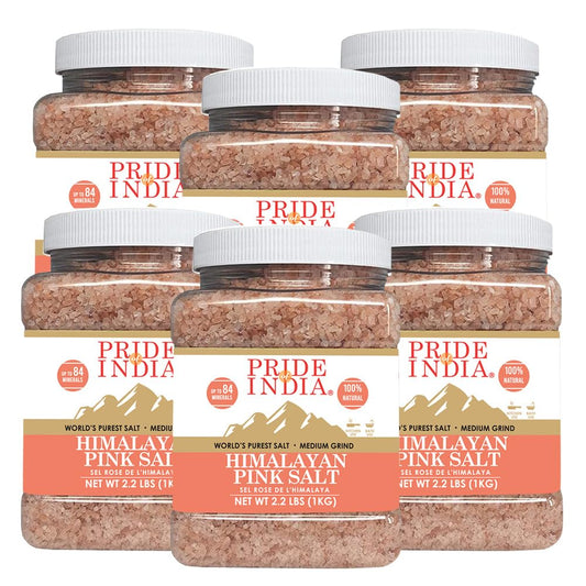 Pure Himalayan Pink Salt Pack of 6 - Enriched with 84 Minerals