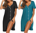 Ekouaer Nightgowns for Women: Soft Button Down Sleepshirt Set