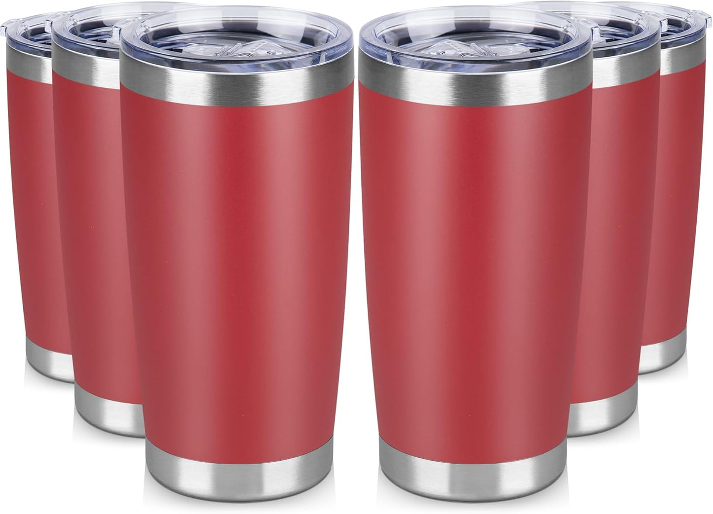 20 oz Stainless Steel Tumblers for Hot & Cold Drinks - 6 Pack