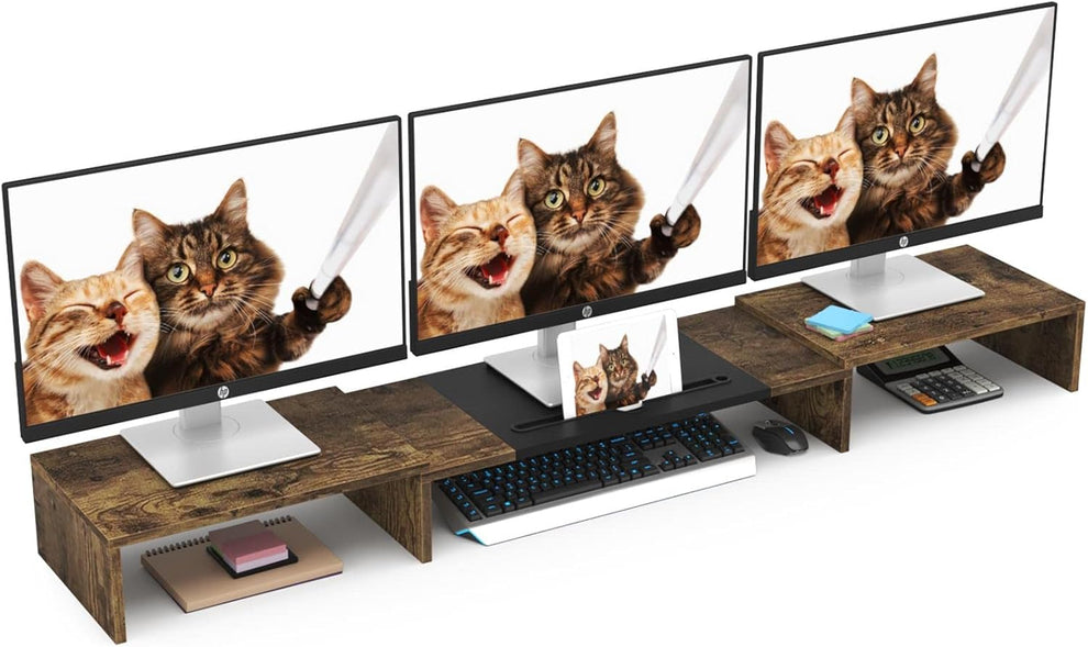 Adjustable Triple Monitor Riser Stand by WESTREE – GearMustHave