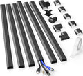 Black Cord Hider Cable Raceway 94.5in - Slim Snap-On Wire Organizer